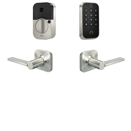 Yale Real Living Yale Assure Lock 2 Bundle with Keypad Bluetooth Deadbolt, Valdosta Lever Passage, and BYRD410BLEVL619
